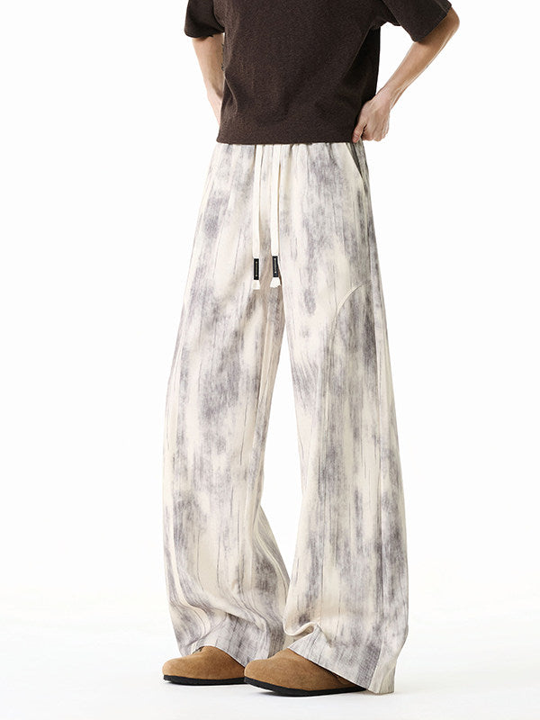 American-style high-street tie-dye cargo pants for men and women, summer thin deconstructed casual pants, loose-fitting wide-leg trousers for teenagers