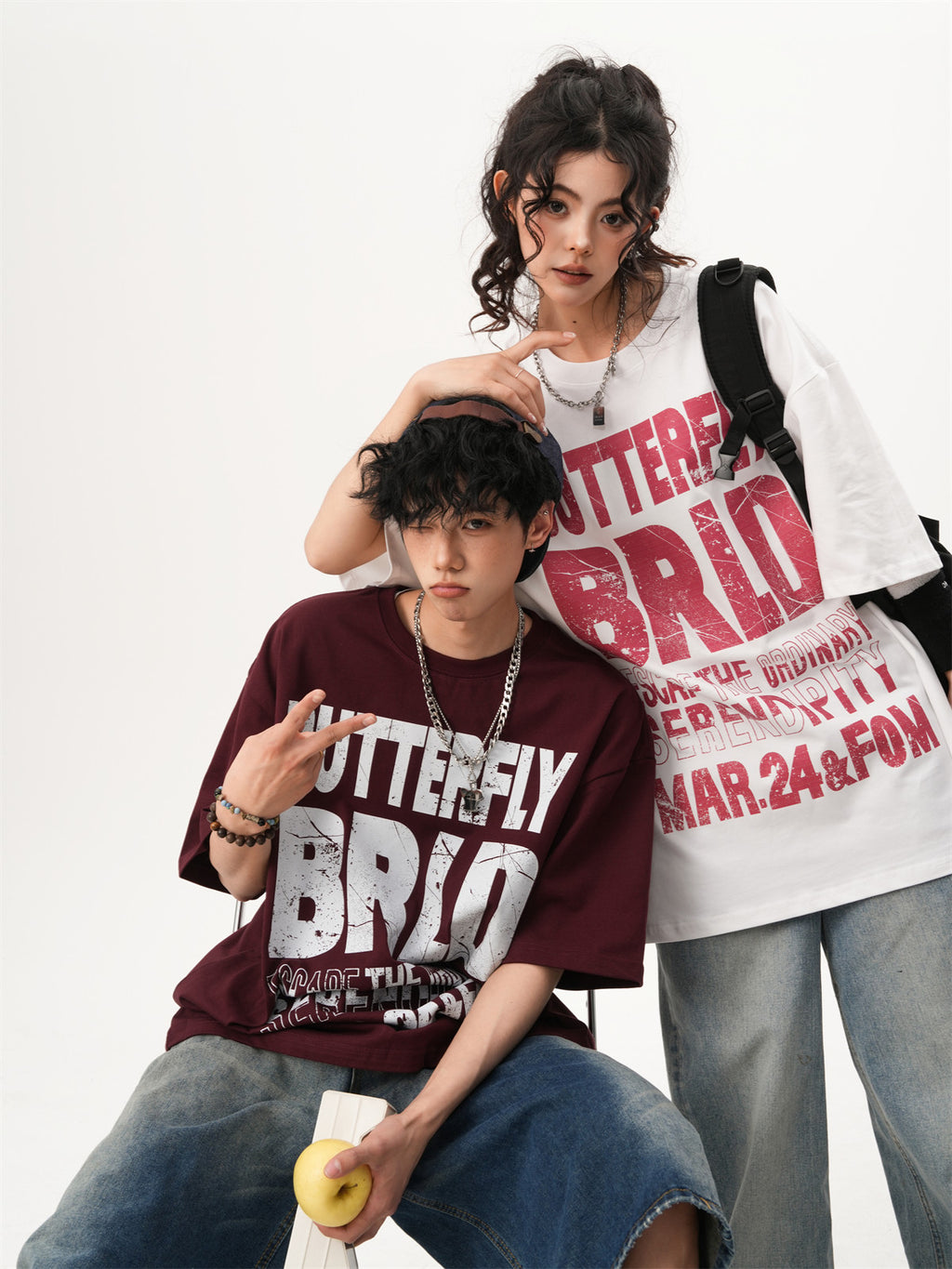 American-style distressed short-sleeved T-shirt, unisex summer trendy pure cotton sports T-shirt, heavyweight couple short-sleeved top.