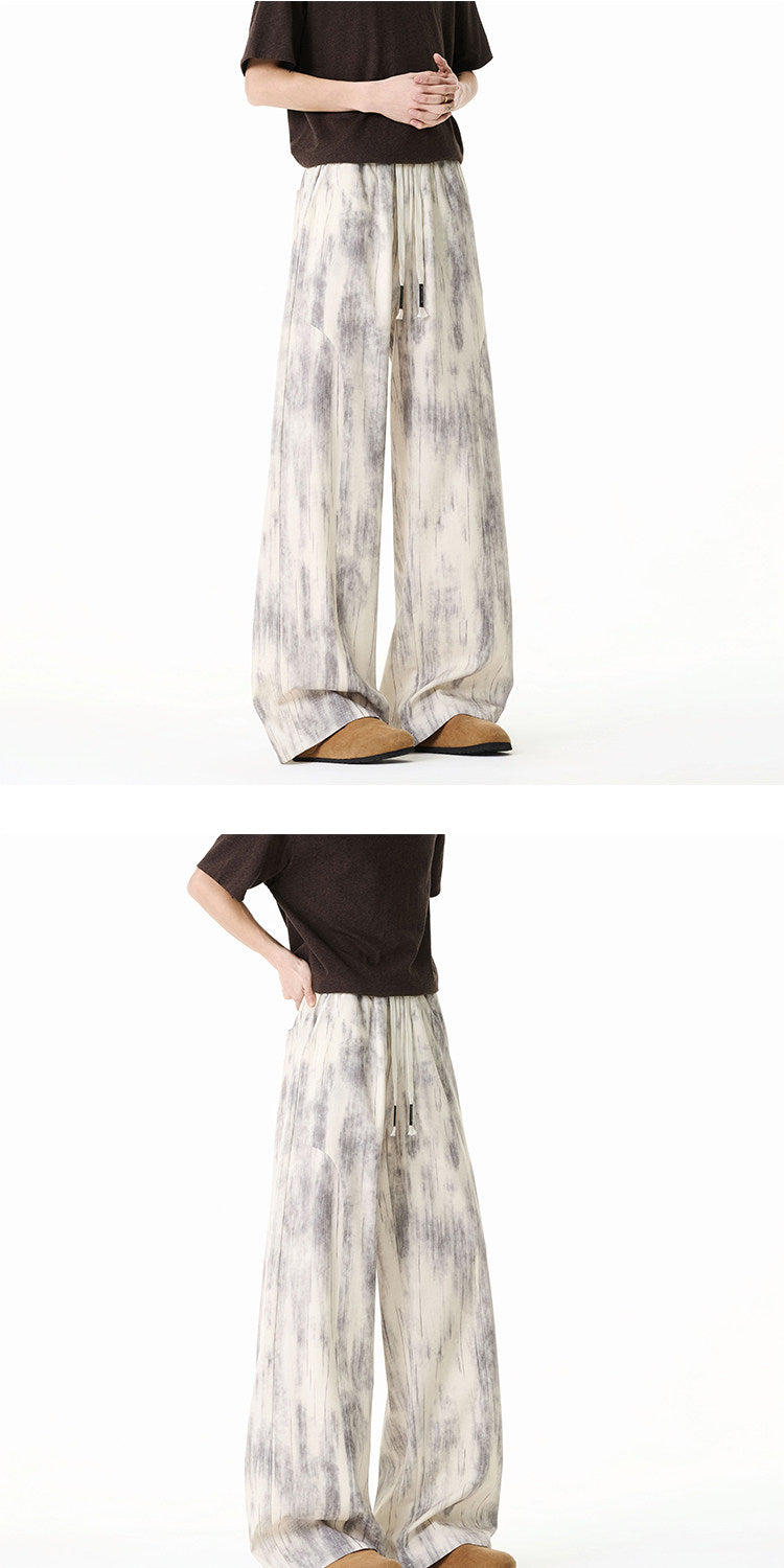 American-style high-street tie-dye cargo pants for men and women, summer thin deconstructed casual pants, loose-fitting wide-leg trousers for teenagers