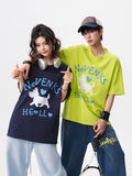 Summer New Fun Puppy Print Short-Sleeve Men's Oversized Loose T-Shirt with Youthful Style, Couple Short-Sleeve Top