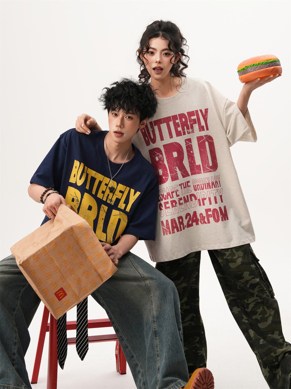 American-style distressed short-sleeved T-shirt, unisex summer trendy pure cotton sports T-shirt, heavyweight couple short-sleeved top.