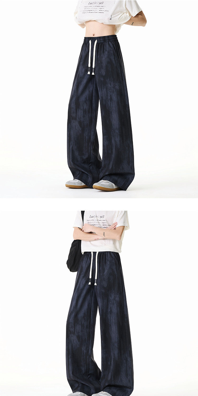 American-style high-street tie-dye cargo pants for men and women, summer thin deconstructed casual pants, loose-fitting wide-leg trousers for teenagers