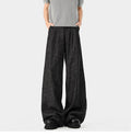 American-style bamboo-patterned pleated casual trousers for men, new summer style, loose fit, flowing drape, simple silhouette, wide-leg trousers.