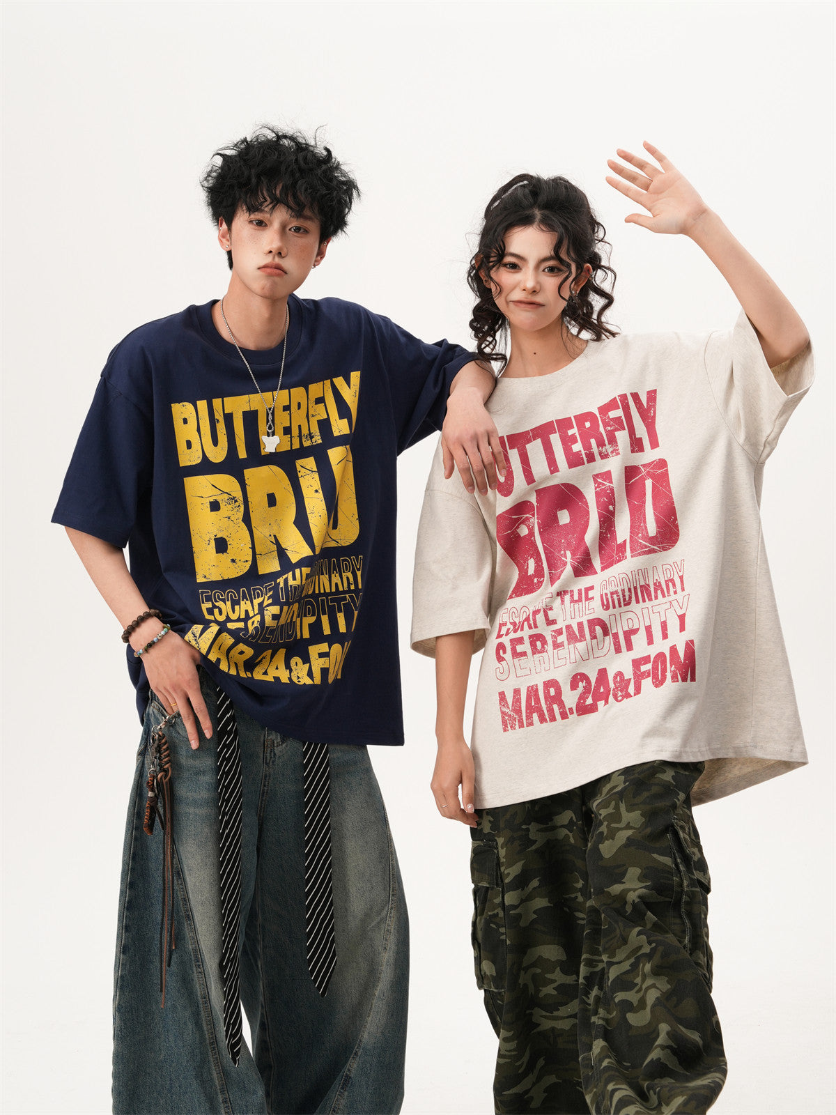 American-style distressed short-sleeved T-shirt, unisex summer trendy pure cotton sports T-shirt, heavyweight couple short-sleeved top.